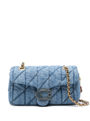 COACH QUILTED DENIM TABBY SHOULDER Navy Blue