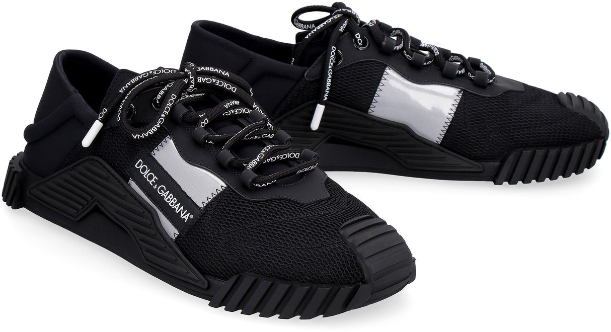 DOLCE & GABBANA Men's Neoprene and Mesh Technical Fabric Sneakers with Leather Details and Reflective Bands