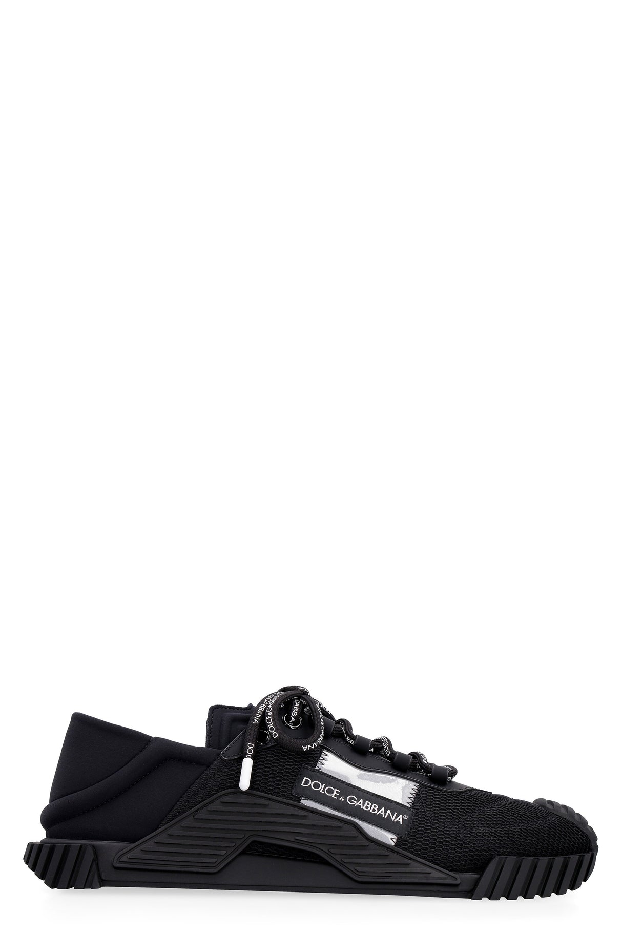 DOLCE & GABBANA Men's Neoprene and Mesh Technical Fabric Sneakers with Leather Details and Reflective Bands