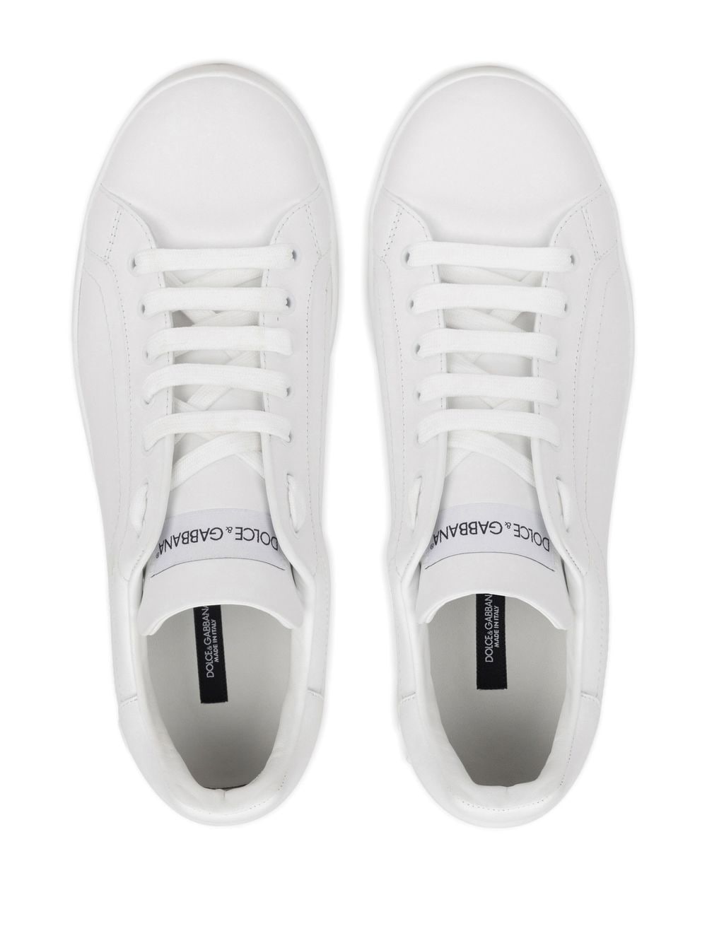 DOLCE & GABBANA White Leather Portofino Sneaker for Men - Spring/Summer 2024