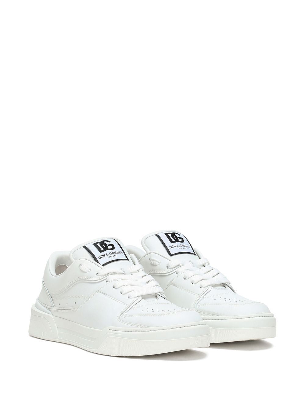 DOLCE & GABBANA NEW ROME Leather Sneakers for Men in White - SS23 Collection