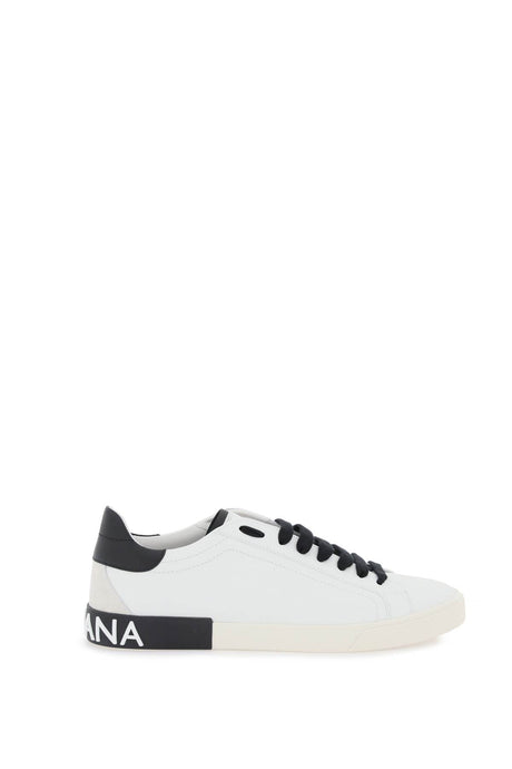 DOLCE & GABBANA Men's White Low-Top Sneakers with Contrasting Leather and Suede Inserts - SS24 Collection