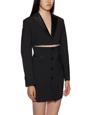 DSQUARED2 Sleek Black Virgin Wool Dress for Women - FW21