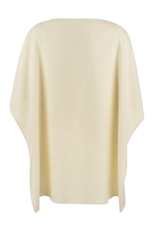 FABIANA FILIPPI White Cashmere Poncho for Women - FW23