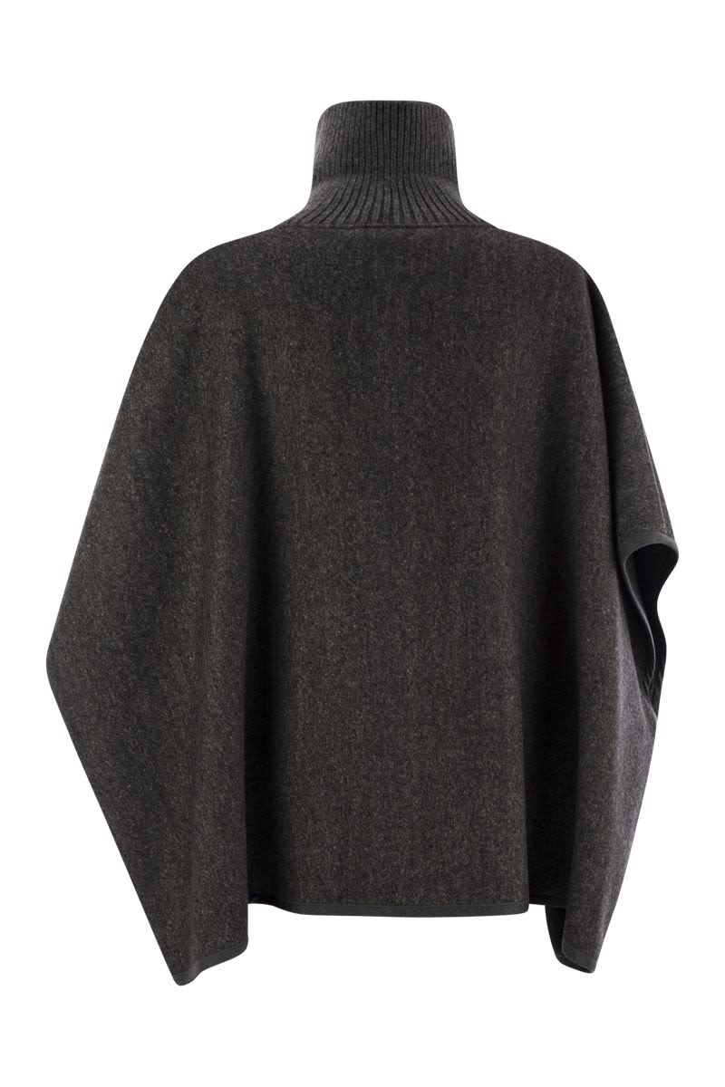 FABIANA FILIPPI Chic Contemporary Wool Turtleneck Cape