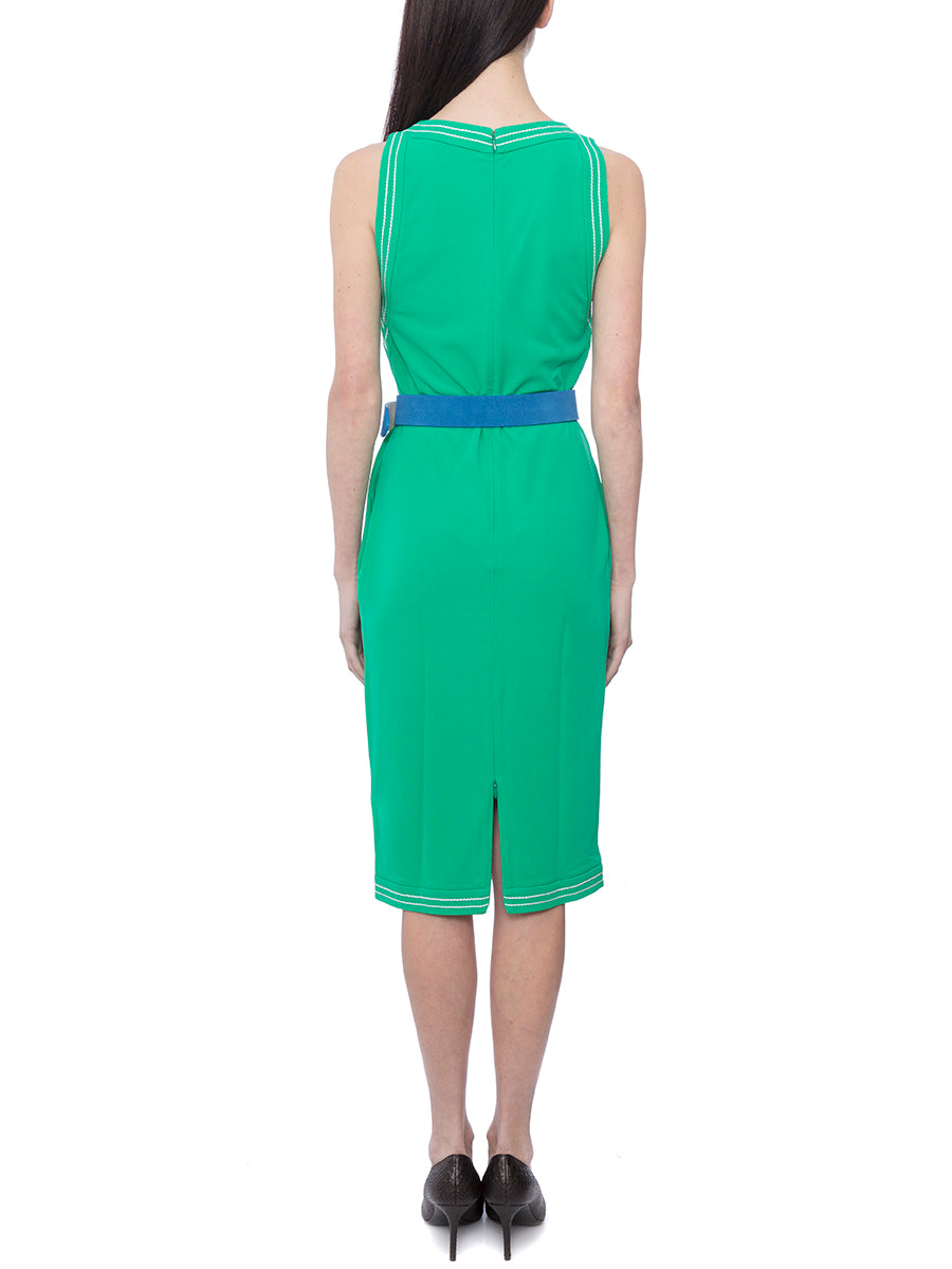 DSQUARED2 Green Crepe Dress with Zip and Hook Closure for Women