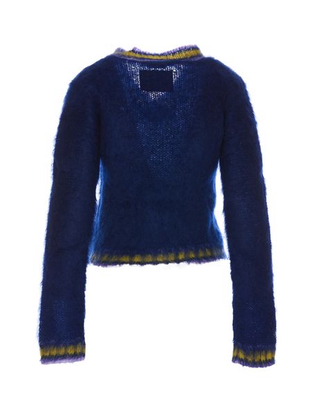 MARNI Royal Blue Mohair Blend Jumper with Long Sleeves - FW23