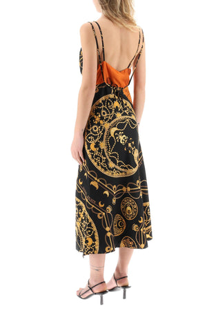MARINE SERRE Jewel Print Silk Midi Dress for Women