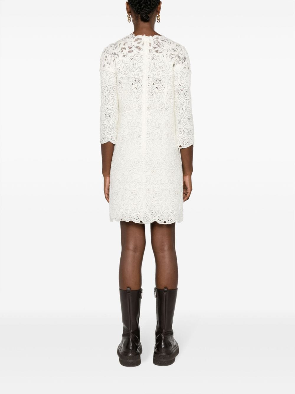 ERMANNO SCERVINO Chic and Sophisticated White Lace Dress
