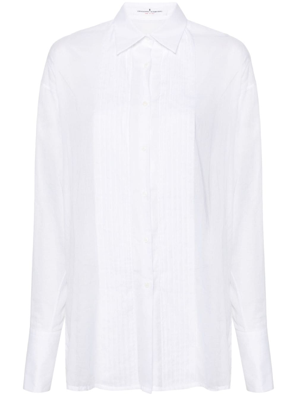 ERMANNO SCERVINO White Cotton Pleated Shirt for Women - SS24 Collection