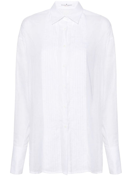 ERMANNO SCERVINO White Cotton Pleated Shirt for Women - SS24 Collection