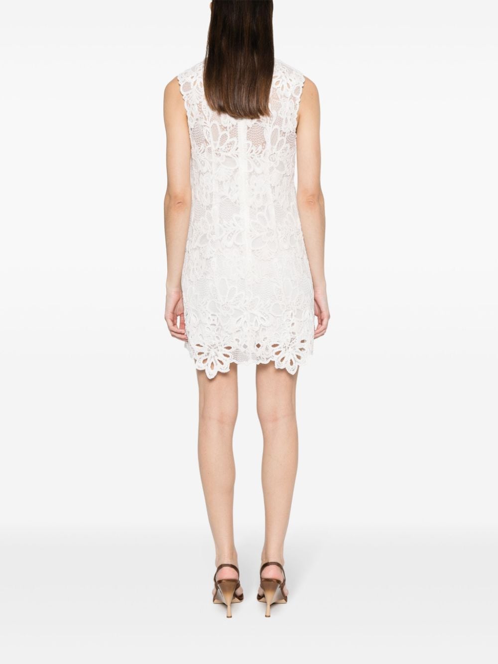 ERMANNO SCERVINO Elegant White Embroidered Lace Short Dress for Women