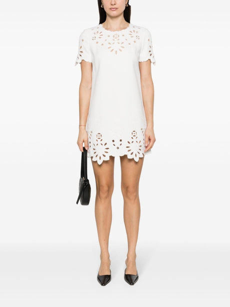 ERMANNO SCERVINO White Embroidered Cotton Short Dress for Women