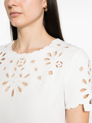 ERMANNO SCERVINO White Embroidered Cotton Short Dress for Women