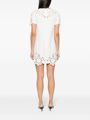 ERMANNO SCERVINO White Embroidered Cotton Short Dress for Women