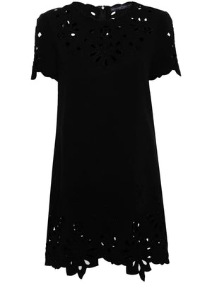 ERMANNO SCERVINO Embroidered Cotton Short Dress - Black, SS24