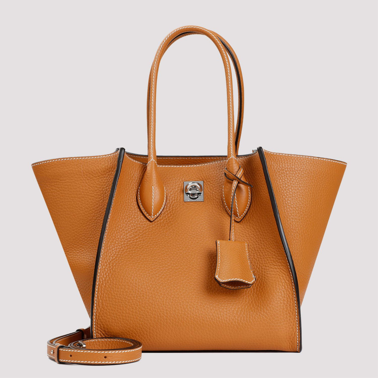ERMANNO SCERVINO Elegant Brown Leather Tote Handbag for Women - SS24 Collection