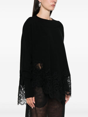 ERMANNO SCERVINO Embroidered Wool Boat Neck Sweater