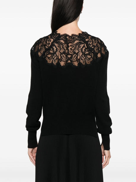 ERMANNO SCERVINO Embroidered Cashmere Sweater with Lace Detail