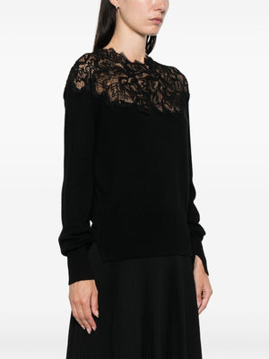 ERMANNO SCERVINO Embroidered Cashmere Sweater with Lace Detail