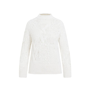 ERMANNO SCERVINO Luxury White Wool Blend Pullover