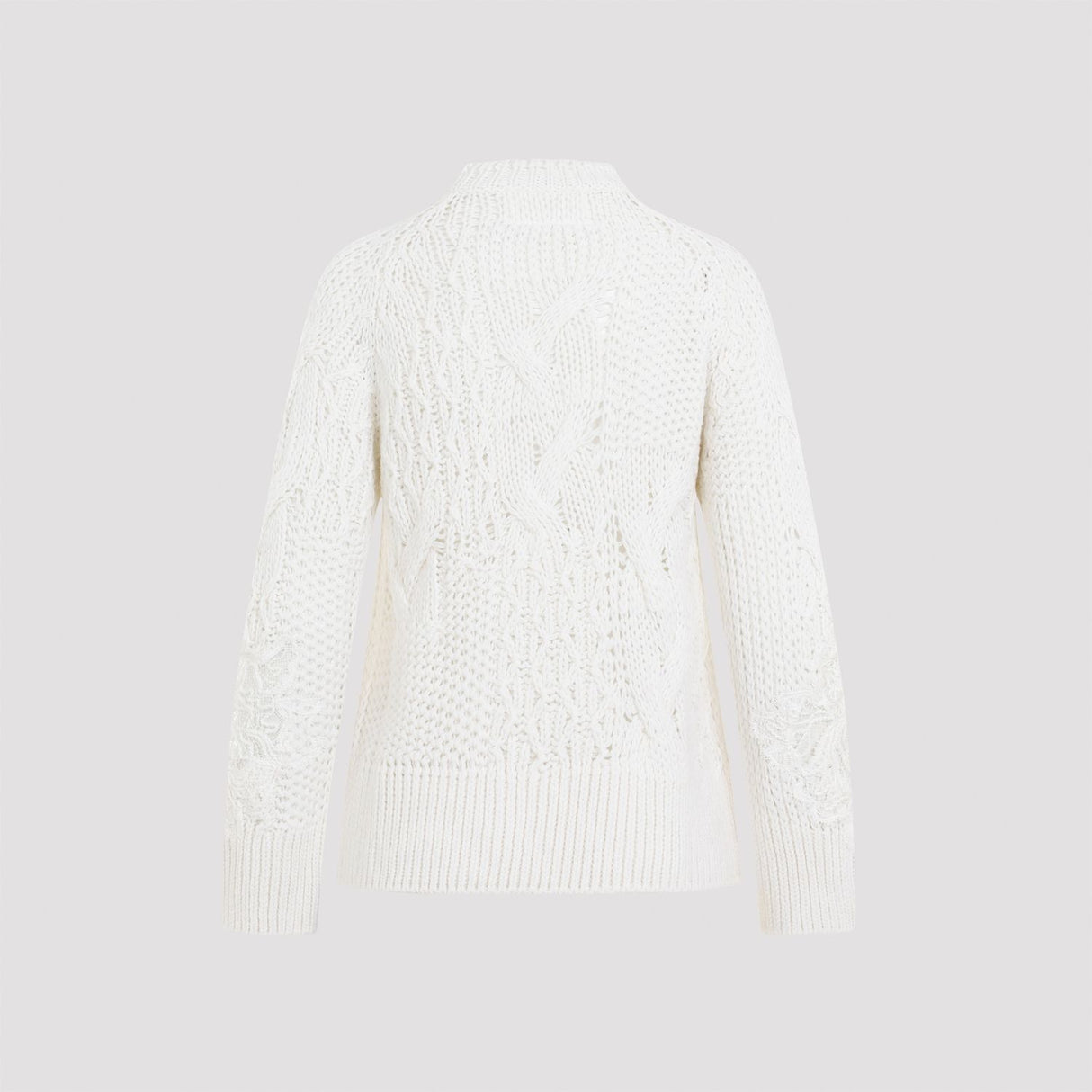 ERMANNO SCERVINO Luxury White Wool Blend Pullover