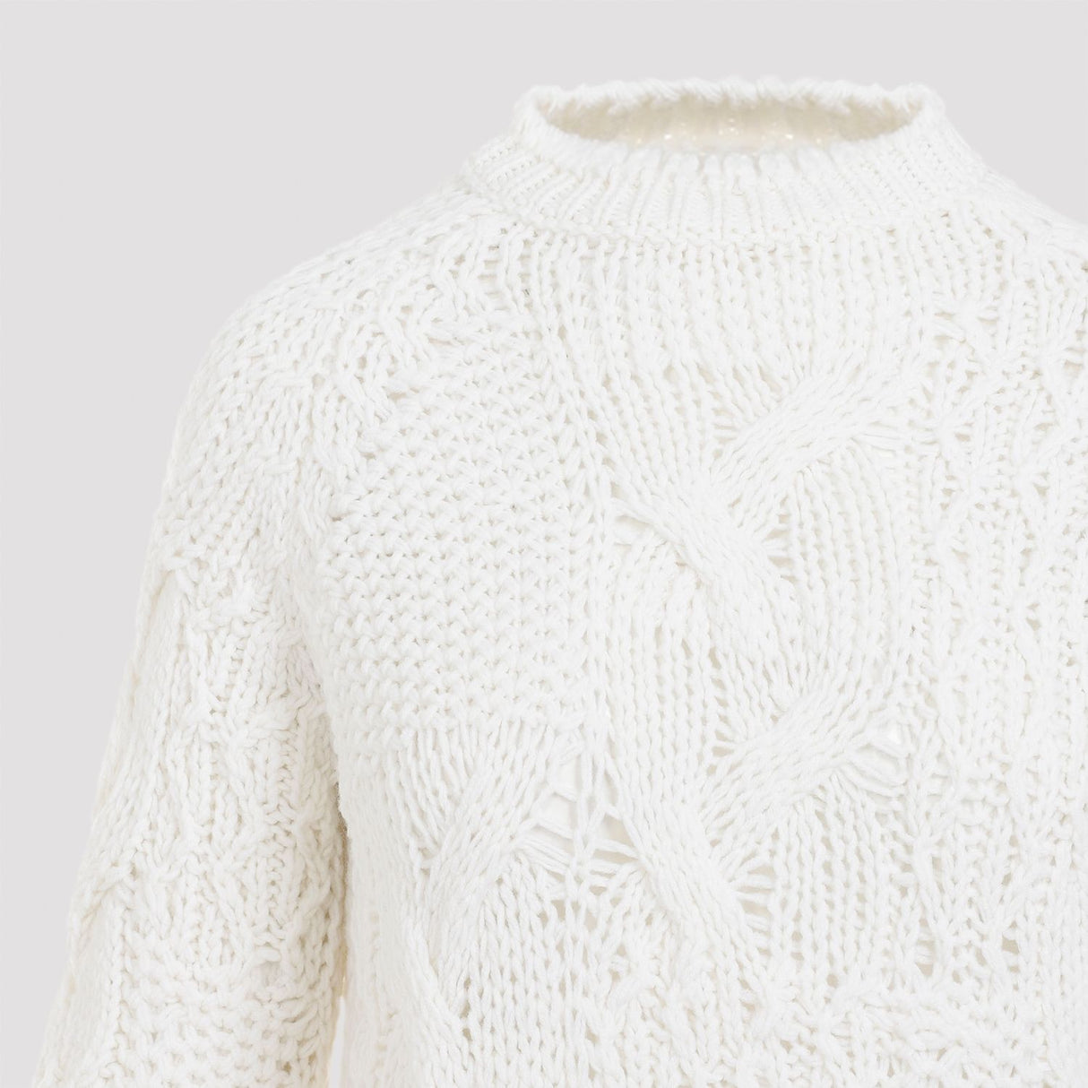 ERMANNO SCERVINO Luxury White Wool Blend Pullover