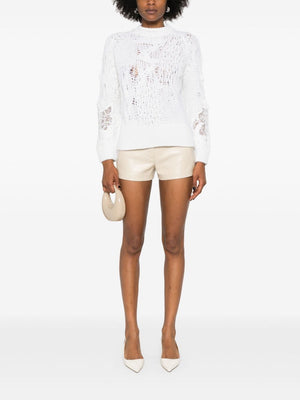 ERMANNO SCERVINO Embroidered Cable Knit Wool Sweater