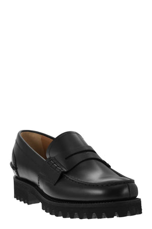 CHURCH'S Elegant Smoked Calfskin Moccasins