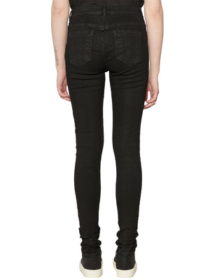 DRKSHDW Black Denim Jeans for Women with Belt Waist and Five Pockets