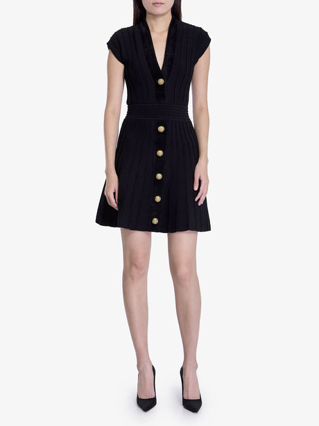 BALMAIN Effortless Black Velvet Mini Dress