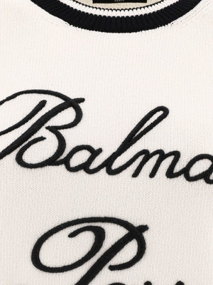 BALMAIN Signature White Sweater for Women - FW24 Collection