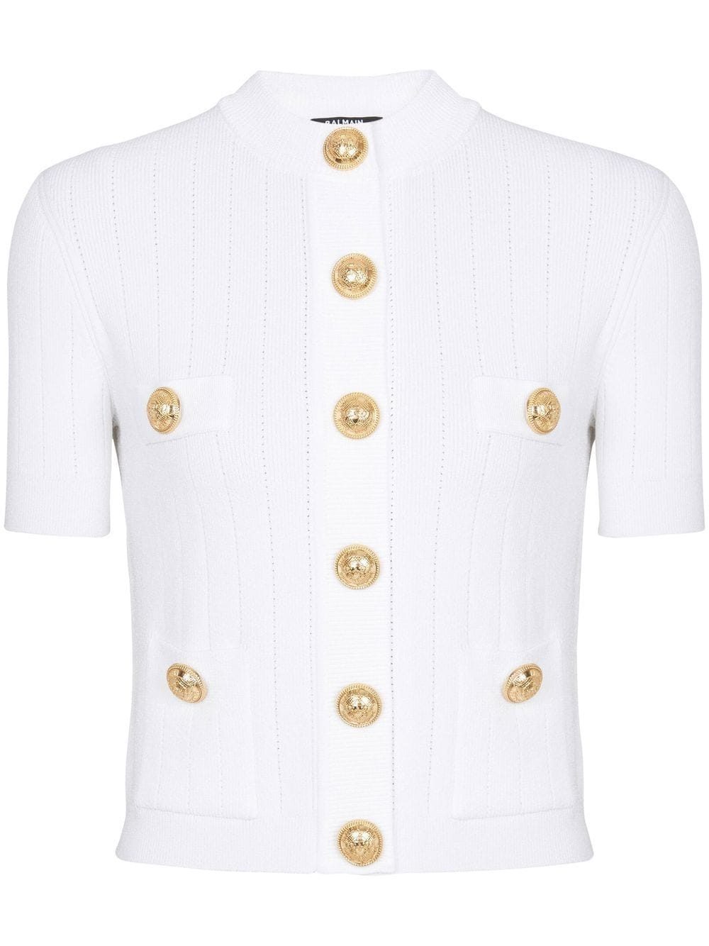 BALMAIN Chic Cropped Button-Up Cardigan