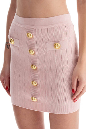 BALMAIN Embossed Button Mini Skirt