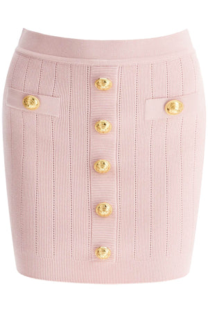 BALMAIN Embossed Button Mini Skirt