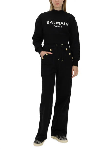 BALMAIN Chic Button-Detail Jogging Pants for Women