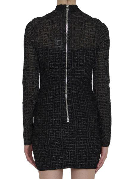 BALMAIN Labyrinth Knit Mini Dress