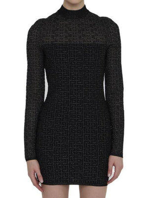 BALMAIN Labyrinth Knit Mini Dress