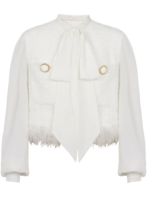 BALMAIN Luxe Lavalliere Jacket with Bow Pocket for Women