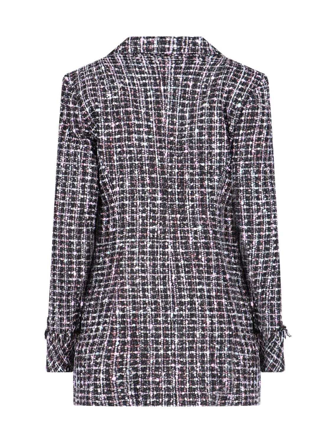 BALMAIN Glamorous Golden Button Tweed Mini Blazer Dress