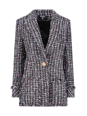 BALMAIN Glamorous Golden Button Tweed Mini Blazer Dress