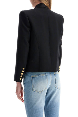 BALMAIN Elegant Mini Spencer Jacket with Golden Lion Buttons