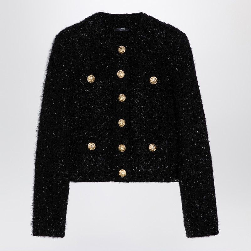 BALMAIN Chic Black Jacket with Golden Buttons