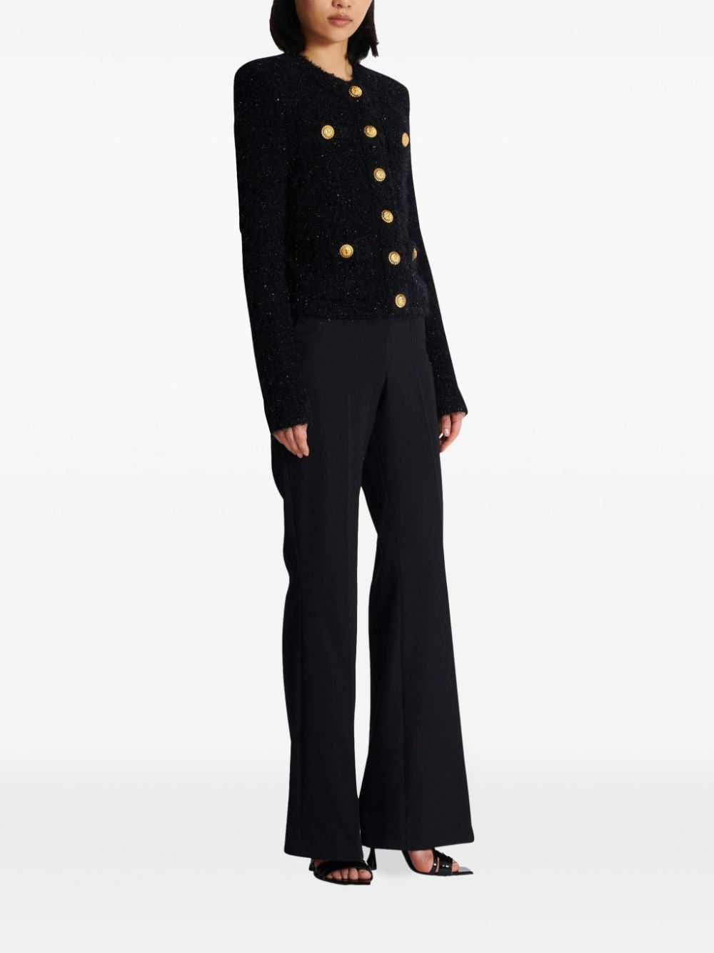 BALMAIN Chic Black Jacket with Golden Buttons