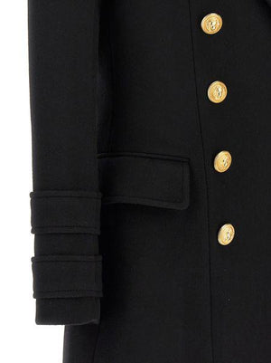 BALMAIN Elegant Double-Breasted Black Wool-Cashmere Jacket