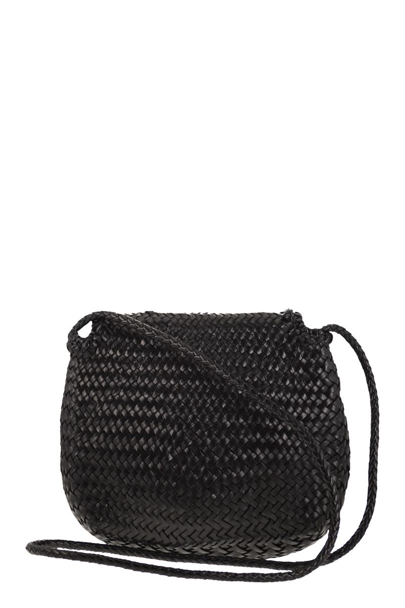 DRAGON Woven Leather Crossbody Handbag - Medium