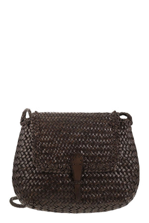 DRAGON Woven Leather Crossbody Handbag - Medium