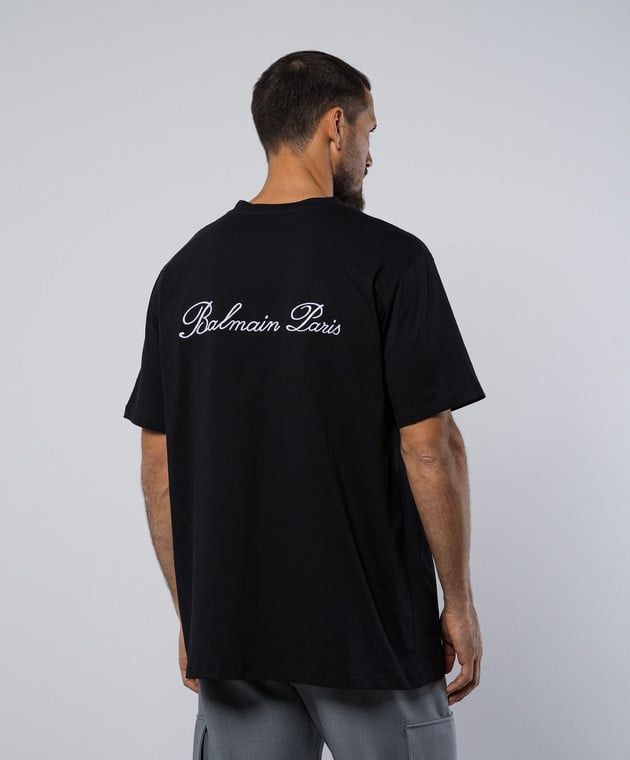 BALMAIN Signature Embroidered Bulky Fit Cotton Tee