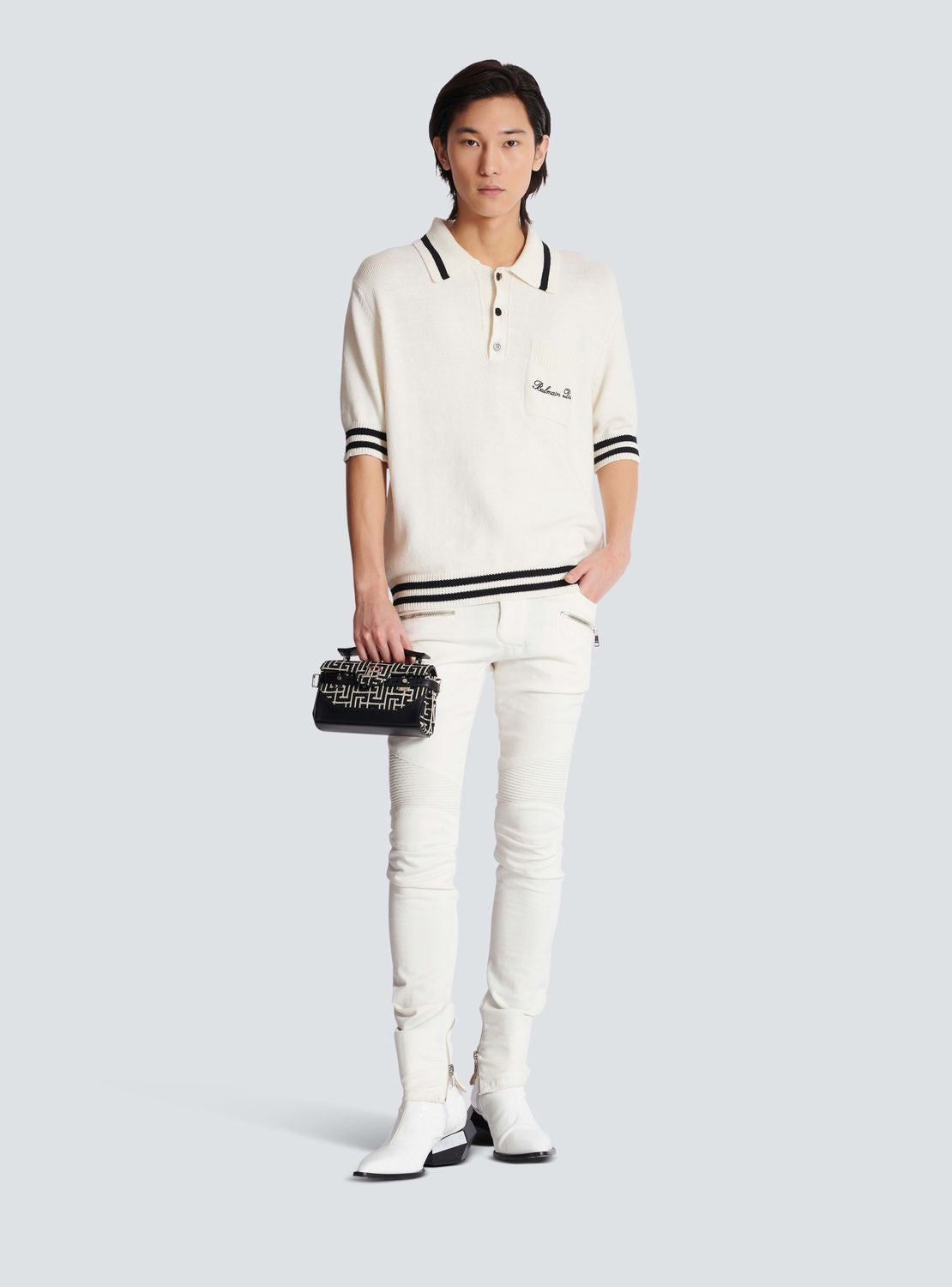 BALMAIN Signature Wool Polo for Men - Luxe Comfort