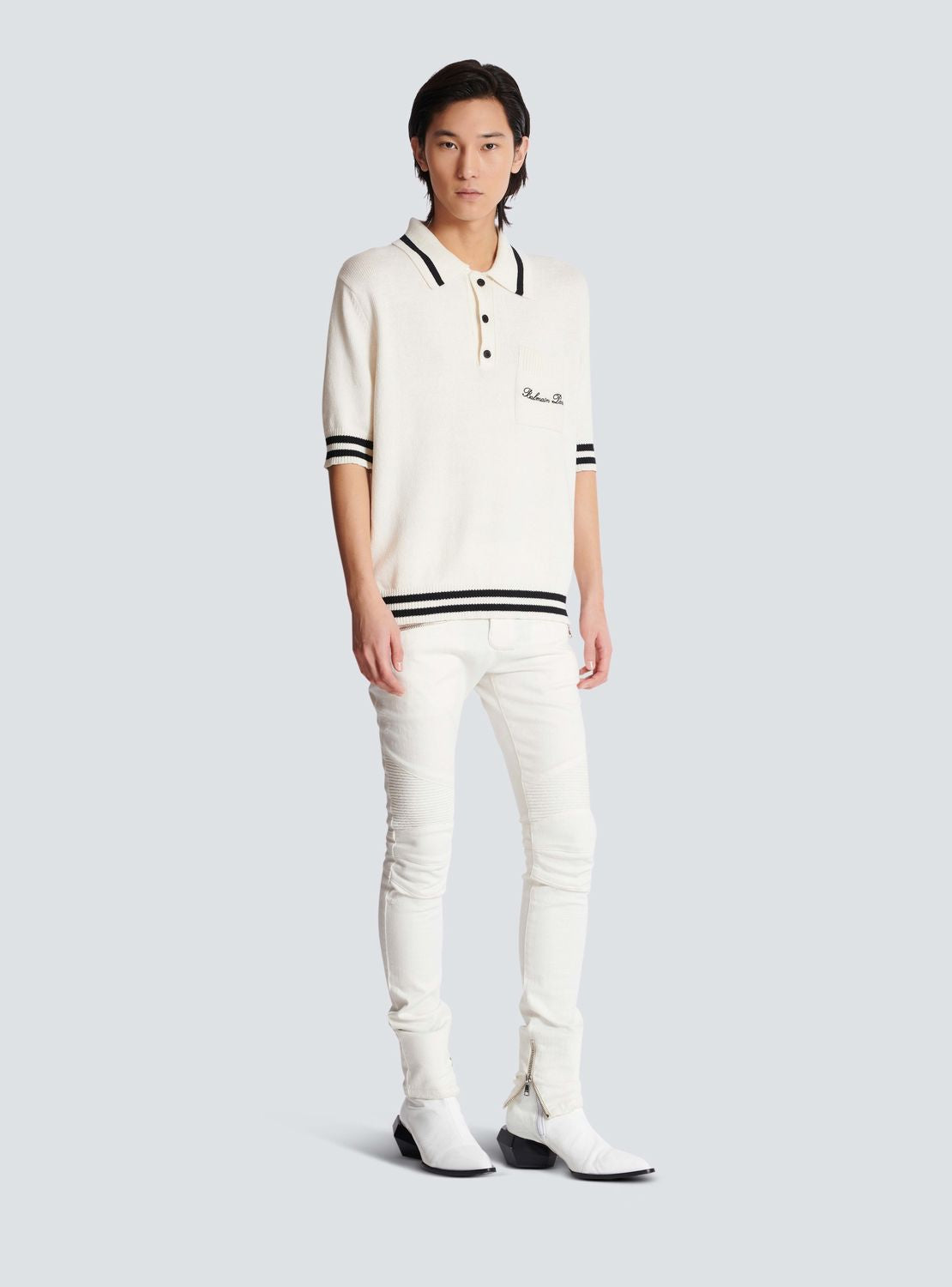 BALMAIN Signature Wool Polo for Men - Luxe Comfort